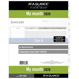 2026 Planner Refill, Monthly, 8-1/2" x 11", Folio Size 5, Loose-Leaf (491-685-26) 2026 Planner Refill, Monthly, 8-1/2" x 11", Folio Size 5, Loose-Leaf (491-685-26)
