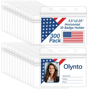 300 Pcs Clear Horizontal Plastic Badge Holders for Lanyards -Waterproof ID Card Holder Name Tag Badge Protector Sleeve for Office, School, Nurses, Work ID Badges Cover with Resealable Zipper 300 Pcs Clear Horizontal Plastic Badge Holders for Lanyards -Waterproof ID Card Holder Name Tag Badge Protector Sleeve for Office, School, Nurses, Work ID Badges Cover with Resealable Zipper