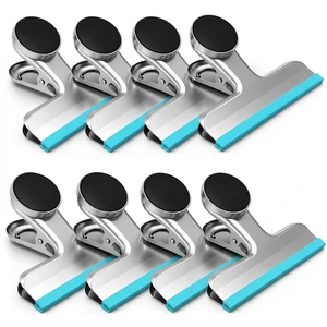 Magnetic Chip Clips, Stainless Steel Chip Bag Clips with Strong Magnet and Silicone Cover, Heavy Duty Food Bag Clip for Kitchen Storage, 8 Pack Blue, 3 Inch Magnetic Chip Clips, Stainless Steel Chip Bag Clips with Strong Magnet and Silicone Cover, Heavy Duty Food Bag Clip for Kitchen Storage, 8 Pack Blue, 3 Inch