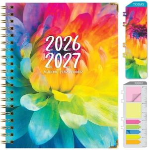 HARDCOVER Academic Year 2026-2027 Planner: 14 Months (May 2026 Through June 2027) 8.5"x 11" Daily Weekly Monthly Planner Yearly Agenda. Bookmark, Pocket Folder and Sticky Note Set (Rainbow Petals) HARDCOVER Academic Year 2026-2027 Planner: 14 Months (May 2026 Through June 2027) 8.5"x 11" Daily Weekly Monthly Planner Yearly Agenda. Bookmark, Pocket Folder and Sticky Note Set (Rainbow Petals)