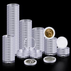 100PCS Silver Dollar Coin Holder, Clear Coin Capsules for Collectors Plastic Coin Case for Morgan Silver Dollar, Coin Protectors with Adjustable Gasket (17/20/25/27/30/33/38/40mm) 100PCS Silver Dollar Coin Holder, Clear Coin Capsules for Collectors Plastic Coin Case for Morgan Silver Dollar, Coin Protectors with Adjustable Gasket (17/20/25/27/30/33/38/40mm)