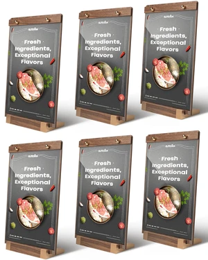6 Packs Acrylic Sign Holder 8.5 x 11 with Walnut Wood Base, Clear Plastic Commercial Display Stand for Menu, Poster, Flyer, Table Paper Frame for Restaurant, Office, Store, Bar, Wedding 6 Packs Acrylic Sign Holder 8.5 x 11 with Walnut Wood Base, Clear Plastic Commercial Display Stand for Menu, Poster, Flyer, Table Paper Frame for Restaurant, Office, Store, Bar, Wedding