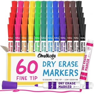Dry Erase Markers Fine Tip Bulk Pack of 60, White Board Pens Thin Point Dry Erase Pens - Non toxic, Low odor Whiteboard Markers for Kids, Teachers, Home, Office & Back to School Supplies Dry Erase Markers Fine Tip Bulk Pack of 60, White Board Pens Thin Point Dry Erase Pens - Non toxic, Low odor Whiteboard Markers for Kids, Teachers, Home, Office & Back to School Supplies