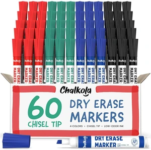 Dry Erase Markers Bulk - 60 Pack (15x Black, Red, Green Blue) White Board Markers - Dry Erase Pens, Low odor Whiteboard Pens for Kids, Home, Office & Back to School Supplies Dry Erase Markers Bulk - 60 Pack (15x Black, Red, Green Blue) White Board Markers - Dry Erase Pens, Low odor Whiteboard Pens for Kids, Home, Office & Back to School Supplies
