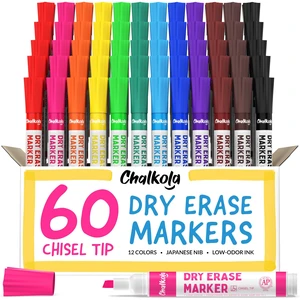Dry Erase Markers Bulk (60 Pack, 12 Vibrant Colors) Chisel Tip WhiteBoard Markers, Dry Erase Pens - White Board Pens for Kids, Teachers - Home, Office, School Classroom Supplies Dry Erase Markers Bulk (60 Pack, 12 Vibrant Colors) Chisel Tip WhiteBoard Markers, Dry Erase Pens - White Board Pens for Kids, Teachers - Home, Office, School Classroom Supplies