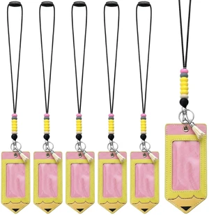 12 Pcs Pencil Teacher Lanyard ID Badge Holder Breakaway, Yellow Silicone Beads with Clear Window, Breakaway Clasp for Teachers, Pencil Shaped Badge Reel, School Office Gift 12 Pcs Pencil Teacher Lanyard ID Badge Holder Breakaway, Yellow Silicone Beads with Clear Window, Breakaway Clasp for Teachers, Pencil Shaped Badge Reel, School Office Gift