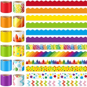 12 Rolls 394 ft Colorful Bulletin Board Borders Classroom Trim Decor Decorative Trim for Art Classroom Walls, Pencil Crayon Confetti Patterns, Back to School Fall Winter Holiday Themes 12 Rolls 394 ft Colorful Bulletin Board Borders Classroom Trim Decor Decorative Trim for Art Classroom Walls, Pencil Crayon Confetti Patterns, Back to School Fall Winter Holiday Themes