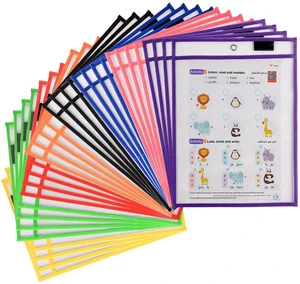 Ufamrine 30 Pcs Dry Erase Pockets Sleeves Colorful, Job Ticket Holders (10" * 13"), Reusable Plastic Sleeves for Teacher Classroom Ufamrine 30 Pcs Dry Erase Pockets Sleeves Colorful, Job Ticket Holders (10" * 13"), Reusable Plastic Sleeves for Teacher Classroom