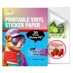 Glossy PET Vinyl Sticker Paper Letter Size 8.5x11, 30 Sheets Tear-Resistant & Waterproof, Inkjet/Laser Printers & Cricut, Small Business Labels, Crafts, Decals Sticker Making Glossy PET Vinyl Sticker Paper Letter Size 8.5x11, 30 Sheets Tear-Resistant & Waterproof, Inkjet/Laser Printers & Cricut, Small Business Labels, Crafts, Decals Sticker Making