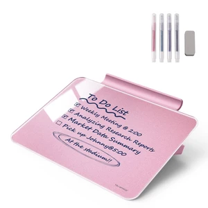 Small Desktop Whiteboard - Glass Dry Erase Board 8 X 6 Inches Tabletop Easel Whiteboard with Stand, Desk Board Buddy for Artist, Teacher and Student - Pink Gold Small Desktop Whiteboard - Glass Dry Erase Board 8 X 6 Inches Tabletop Easel Whiteboard with Stand, Desk Board Buddy for Artist, Teacher and Student - Pink Gold