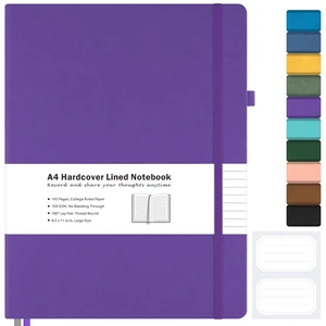 Blank Notebook Hardcover Sketchbook, 8.5" x 11" Blank Journal, Thick Paper Large Thick Paper Sketchbook for Drawing Art, Unlined Notebook Journal for Women Men, A4 Leather Sketchbook, Lay Flat, Purple Blank Notebook Hardcover Sketchbook, 8.5" x 11" Blank Journal, Thick Paper Large Thick Paper Sketchbook for Drawing Art, Unlined Notebook Journal for Women Men, A4 Leather Sketchbook, Lay Flat, Purple