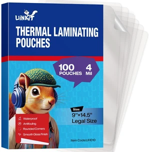 4mil Legal Size Laminating Pouches, 100 Pack 8.5x14 Inches Premium Laminating Sheets for Business Documents, Training Manuals, Durable Menus & Office Signage with Thermal Laminator 4mil Legal Size Laminating Pouches, 100 Pack 8.5x14 Inches Premium Laminating Sheets for Business Documents, Training Manuals, Durable Menus & Office Signage with Thermal Laminator