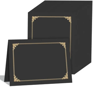 90 Pcs Certificate Holders, Black Diploma Folders Document Covers with Gold Foil Border for Letter Size 8.5x11 Cardstock, Award, Graduation 90 Pcs Certificate Holders, Black Diploma Folders Document Covers with Gold Foil Border for Letter Size 8.5x11 Cardstock, Award, Graduation