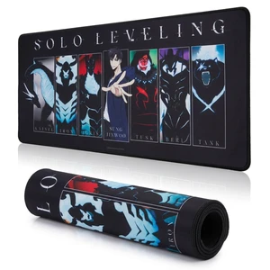 Solo Leveling Large Gaming Mouse Pad 31"x15" XL Computer Desk Mat, Anime Solo Leveling anime gaming mouse pad, Oversized 31x15in smooth fabric top, stitched edges, non-slip rubber base Solo Leveling Large Gaming Mouse Pad 31"x15" XL Computer Desk Mat, Anime Solo Leveling anime gaming mouse pad, Oversized 31x15in smooth fabric top, stitched edges, non-slip rubber base