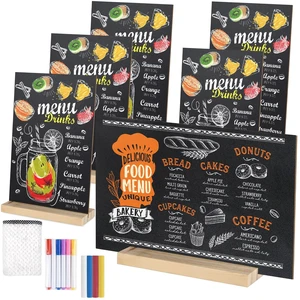 6 Packs Small Chalkboard Sign 5.1x7.9 Inch With Wood Base Double-Sided Message Boards Menu Stand for Kitchen Wedding Bar and Restaurant 6 Packs Small Chalkboard Sign 5.1x7.9 Inch With Wood Base Double-Sided Message Boards Menu Stand for Kitchen Wedding Bar and Restaurant