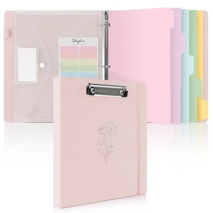 Pink 3 Ring Binder with Clipboard,1 Inch Linen Binder for 3 Hole Punch Letter Size Loose Leaf Paper with 5 Dividers, Pocket and Labels School and Office Supplies Pink 3 Ring Binder with Clipboard,1 Inch Linen Binder for 3 Hole Punch Letter Size Loose Leaf Paper with 5 Dividers, Pocket and Labels School and Office Supplies