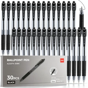 Pens Bulk,30 Pack Pens Black Ink, 1.0MM Medium Point Ballpoint Pens Smooth Writing, Retractable Pens with Soft Grip, No Bleed,Fast Dry, for Office School Home Use Pens Bulk,30 Pack Pens Black Ink, 1.0MM Medium Point Ballpoint Pens Smooth Writing, Retractable Pens with Soft Grip, No Bleed,Fast Dry, for Office School Home Use