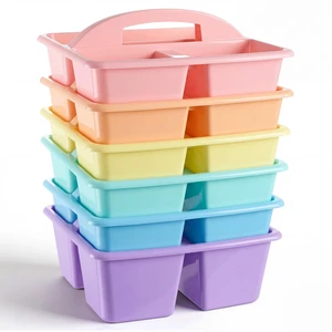 6 Pack Classroom Caddy Organizer with Handle Bulk, Macaron Color Plastic Art Craft Cleaning Caddy, Small Multipurpose Supply Organization Storage, Basket for Table Desk Office Pencil Teacher 6 Pack Classroom Caddy Organizer with Handle Bulk, Macaron Color Plastic Art Craft Cleaning Caddy, Small Multipurpose Supply Organization Storage, Basket for Table Desk Office Pencil Teacher