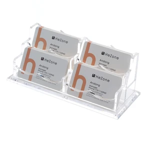 Business Card Holder Display for Desk, Cards Organizer Case for Women and Men 4 Slot 2 Tier, Clear Acrylic Business Card Stand Rack with 1 Pack (4 Grid-H) Business Card Holder Display for Desk, Cards Organizer Case for Women and Men 4 Slot 2 Tier, Clear Acrylic Business Card Stand Rack with 1 Pack (4 Grid-H)