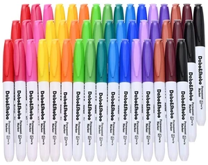 Dabo & Shobo 48 Colors Permanent Markers, Fast Drying, Suitable For Classroom Office MeetingWorks On Plastic, Wood, Stone, Metal and Glass for Doodling, Coloring, Marking Dabo & Shobo 48 Colors Permanent Markers, Fast Drying, Suitable For Classroom Office MeetingWorks On Plastic, Wood, Stone, Metal and Glass for Doodling, Coloring, Marking