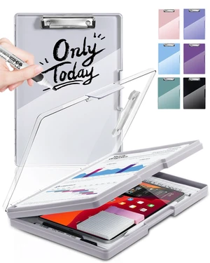Clipboard with Storage, Nurse Dry Erase Clip Board, 8.5x11, Lvory Dual Compartments, Clearview Dry Erase Panel, High Capacity Storage, Heavy Duty, Pen Holder, Side Opening, School/Office Use Clipboard with Storage, Nurse Dry Erase Clip Board, 8.5x11, Lvory Dual Compartments, Clearview Dry Erase Panel, High Capacity Storage, Heavy Duty, Pen Holder, Side Opening, School/Office Use