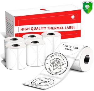 Labels M110-840 Pcs 2 Inch (50x50mm) Thermal Labels for M110/M220/M250/M221/M260, Black on White, 140 Labels, for Small Business, Home, Office Labels M110-840 Pcs 2 Inch (50x50mm) Thermal Labels for M110/M220/M250/M221/M260, Black on White, 140 Labels, for Small Business, Home, Office