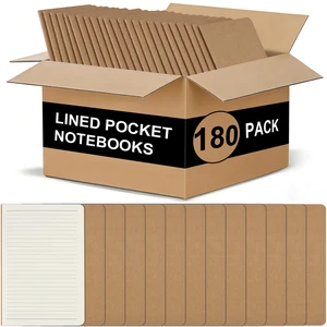 180 Pack Kraft Pocket Notebooks Bulk, 3.5 X 5.5 Inches Lined Paper Journaling Notebooks, 30 Sheets/60 Pages, Mini Journal Notebooks for Work, Writing, Traveler Memo Notepad(Kraft Cover) 180 Pack Kraft Pocket Notebooks Bulk, 3.5 X 5.5 Inches Lined Paper Journaling Notebooks, 30 Sheets/60 Pages, Mini Journal Notebooks for Work, Writing, Traveler Memo Notepad(Kraft Cover)