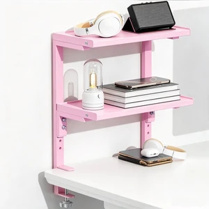 2 Tier Clamp on Desk Shelf (Pink) Office Desk Shelves Organizer, Wood Desktop Supplies Storage Rack, Desk Organizers and Accessories 2 Tier Clamp on Desk Shelf (Pink) Office Desk Shelves Organizer, Wood Desktop Supplies Storage Rack, Desk Organizers and Accessories