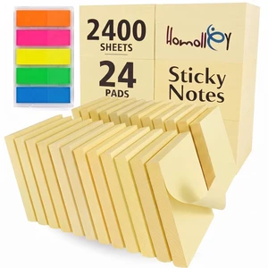 Sticky Notes 3x3, 24 Pads/2400 Sheets, Strong Self-Adhesive Note Pads 3x3 Sticky Notes Pad, Repositionable, Removes Cleanly, Smooth Thick Paper, Ideal for Home, Office & School Sticky Notes 3x3, 24 Pads/2400 Sheets, Strong Self-Adhesive Note Pads 3x3 Sticky Notes Pad, Repositionable, Removes Cleanly, Smooth Thick Paper, Ideal for Home, Office & School