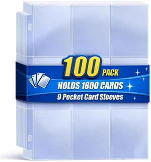 1800 Pocket Trading Card Sleeves - Double-Sided, Clear for 3-Ring Binder, Game, Sports & Business Cards 1800 Pocket Trading Card Sleeves - Double-Sided, Clear for 3-Ring Binder, Game, Sports & Business Cards