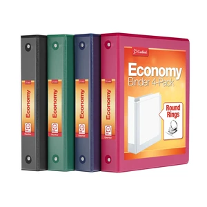 3 Ring Binders, Binders for School and Office, Durable 1.5 Inch, Round Rings, Holds 350 Sheets, ClearVue Presentation View, Non-Stick, Assorted Colors, 4 Pack (1017673) 3 Ring Binders, Binders for School and Office, Durable 1.5 Inch, Round Rings, Holds 350 Sheets, ClearVue Presentation View, Non-Stick, Assorted Colors, 4 Pack (1017673)