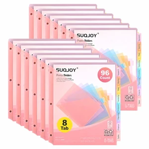 8-Tab Dividers for 3 Ring Binder, 96 Count Binder Dividers with Pockets, Subject Dividers, 3-Hole Plastics Sheets Protectors for US Letter Size in 0.5", 1",2" Binders, 8 Pastel Colors, 12 Packs 8-Tab Dividers for 3 Ring Binder, 96 Count Binder Dividers with Pockets, Subject Dividers, 3-Hole Plastics Sheets Protectors for US Letter Size in 0.5", 1",2" Binders, 8 Pastel Colors, 12 Packs
