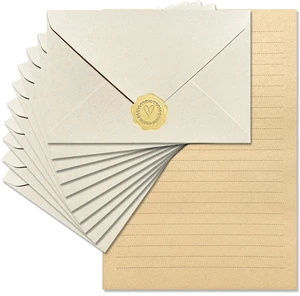 Premium Velvet-Touch Stationery Set Unique Design with 24 Writing Sheets, 12 Envelopes (4x6) & 12 Gold Stickers - Elegant Writing Kit for Love Letters & Party Invitations(Ivory White Sticker) Premium Velvet-Touch Stationery Set Unique Design with 24 Writing Sheets, 12 Envelopes (4x6) & 12 Gold Stickers - Elegant Writing Kit for Love Letters & Party Invitations(Ivory White Sticker)
