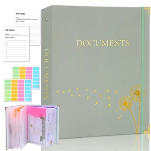 Important Document Organizer 3 Ring Linen Binders Folio File Folders Green Expanding Storage Holder with Gold-foiled Hardcover, 9 Pockets & Labels for A4, Letter Size Papers, Home & Office Important Document Organizer 3 Ring Linen Binders Folio File Folders Green Expanding Storage Holder with Gold-foiled Hardcover, 9 Pockets & Labels for A4, Letter Size Papers, Home & Office
