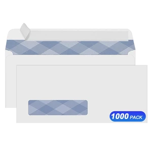 1000 Pack #10 Single Window Self-Seal Envelopes, Security Tinted Size 4 1/8 X 9 1/2 Inch, For QuickBooks Invoices, Business Statements and Computer Printed Checks, 24 LB Paper 1000 Pack #10 Single Window Self-Seal Envelopes, Security Tinted Size 4 1/8 X 9 1/2 Inch, For QuickBooks Invoices, Business Statements and Computer Printed Checks, 24 LB Paper