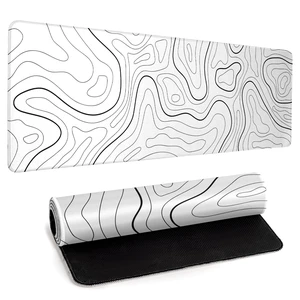 White Big Mousepad for Gaming Large Topographic Map Washable Desk Pad with Stitched Edge Office Supplies and Decor 31.5''x11.8'' Computer Keyboard Protector White Big Mousepad for Gaming Large Topographic Map Washable Desk Pad with Stitched Edge Office Supplies and Decor 31.5''x11.8'' Computer Keyboard Protector