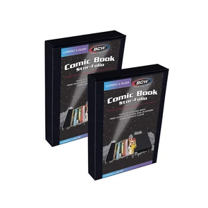 Comic Book Stor-Folio Travel Cases, Holds 15 Bagged Comics, 2 Pack Hard magnetic folios hold 15 bagged and boarded or about 20 loose comics, with label pockets for conventions and storage Comic Book Stor-Folio Travel Cases, Holds 15 Bagged Comics, 2 Pack Hard magnetic folios hold 15 bagged and boarded or about 20 loose comics, with label pockets for conventions and storage