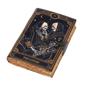 Book of Spells Leather Journal Deckle Edge Paper Grimoire Printed Journal The Lovers Tarot Notebook Spiral Gothic Notebook Skull lover Antique Vintage Leather Journals for Women and Men Book of Spells Leather Journal Deckle Edge Paper Grimoire Printed Journal The Lovers Tarot Notebook Spiral Gothic Notebook Skull lover Antique Vintage Leather Journals for Women and Men