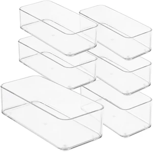 Plastic Clear Drawer Organizers. Bathroom, Kitchen, Bedroom, Jewelry, Office Organizer Bins, Storage Trays. Heavy Duty, Stackable. 9" x 3" x 2" Set of 6 Plastic Clear Drawer Organizers. Bathroom, Kitchen, Bedroom, Jewelry, Office Organizer Bins, Storage Trays. Heavy Duty, Stackable. 9" x 3" x 2" Set of 6