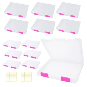 12 Pcs Clear Paper Storage Box, Pink, 12.4 x 9.84 x 1.18 Inches A4 Plastic File Box with Buckle, Document Paper Organizer, for Magazine Craft, Board Game Project Cases Containers 12 Pcs Clear Paper Storage Box, Pink, 12.4 x 9.84 x 1.18 Inches A4 Plastic File Box with Buckle, Document Paper Organizer, for Magazine Craft, Board Game Project Cases Containers