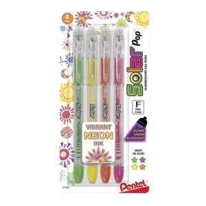 Solar Pop Neon Gel Pen, 0.6mm Fine Line, Assorted Colors, Pack of 4 (K96BP4M) Solar Pop Neon Gel Pen, 0.6mm Fine Line, Assorted Colors, Pack of 4 (K96BP4M)