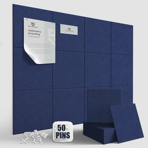 48"x36" Felt Corkboard Bulletin Board, 12 Pack for Wall,Navy Blue Includes 50 Pushpins & Clips, Removable Adhesive Tabs, Alternative Wall Tiles for Home, Office Decor, Install Without Damage 48"x36" Felt Corkboard Bulletin Board, 12 Pack for Wall,Navy Blue Includes 50 Pushpins & Clips, Removable Adhesive Tabs, Alternative Wall Tiles for Home, Office Decor, Install Without Damage