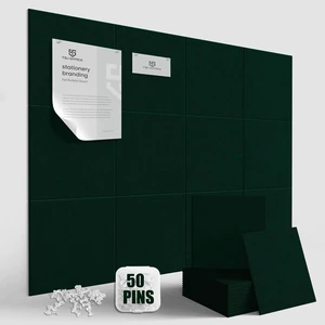 48"x36" Felt Corkboard Bulletin Board, 12 Pack,Wall,Dark Green Includes 50 Pushpins & Clips, Removable Adhesive Tabs, Alternative Wall Tiles for Home, Office Decor, Install Without Damage 48"x36" Felt Corkboard Bulletin Board, 12 Pack,Wall,Dark Green Includes 50 Pushpins & Clips, Removable Adhesive Tabs, Alternative Wall Tiles for Home, Office Decor, Install Without Damage