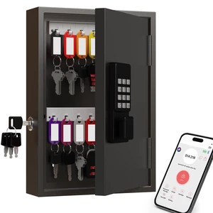 28 Key Lock Box Wall Mount, Smart Key Cabinet with Keypad for Office Key Lockbox use Bluetooth App, Custom & One Time Password, WiFi Unlock (Need W100 Bridge), Key Holder for School, Home 28 Key Lock Box Wall Mount, Smart Key Cabinet with Keypad for Office Key Lockbox use Bluetooth App, Custom & One Time Password, WiFi Unlock (Need W100 Bridge), Key Holder for School, Home