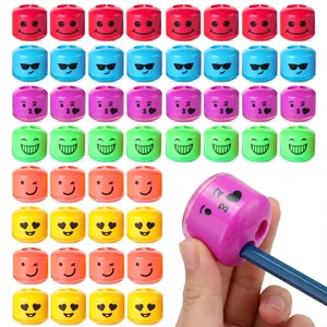 Pencil Sharpeners Manual, 48 Pack, Dual Hole, Smiley Bulk Handheld Pencil Sharpener, Compatible with Standard and Jumbo Pencils, Snap-on Lid, Stainless Steel Blade Pencil Sharpeners Manual, 48 Pack, Dual Hole, Smiley Bulk Handheld Pencil Sharpener, Compatible with Standard and Jumbo Pencils, Snap-on Lid, Stainless Steel Blade