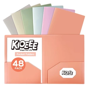Plastic Folders with Pockets,Heavy Duty Plastic Folders with 2 Pocket and Business Card Slot,Fit Letter Size Paper,Assorted Color for School and Office (48) Plastic Folders with Pockets,Heavy Duty Plastic Folders with 2 Pocket and Business Card Slot,Fit Letter Size Paper,Assorted Color for School and Office (48)