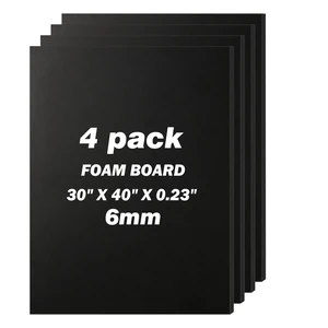 4 Pack Foam Board 30"x40", 0.23" Thick Black Poster Board, Acid-Free Double Sided Foam Core Board for Presentation Art, Display, Office, School Projects, Crafting, Sign Making 4 Pack Foam Board 30"x40", 0.23" Thick Black Poster Board, Acid-Free Double Sided Foam Core Board for Presentation Art, Display, Office, School Projects, Crafting, Sign Making