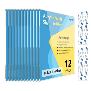 Acrylic Sign Holder 8.5 x 11 Wall Mount Vertical, No Drilling, 12 Pack Clear Plastic Display Frames with Tape, Portrait Display for Flyers, Posters & Menus, for Home, Offices, Restaurants, Acrylic Sign Holder 8.5 x 11 Wall Mount Vertical, No Drilling, 12 Pack Clear Plastic Display Frames with Tape, Portrait Display for Flyers, Posters & Menus, for Home, Offices, Restaurants,