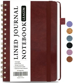 Lined Spiral Journal Notebook for Women & Men, College Ruled Hardcover Notebook for Work & Note Taking, Journals for Writing, 100 GSM, Business, School, 140 Pages, A5(5.8"x8.5") - Burgundy Lined Spiral Journal Notebook for Women & Men, College Ruled Hardcover Notebook for Work & Note Taking, Journals for Writing, 100 GSM, Business, School, 140 Pages, A5(5.8"x8.5") - Burgundy