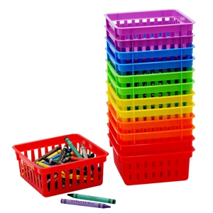 12 Pack Small Classroom Storage Baskets, Square 4.5" Sturdy Plastic Colorful Crayon & Pencil Container, Organizer Bins for Desk for Classrooms Supplies, Office, Toy Storage 12 Pack Small Classroom Storage Baskets, Square 4.5" Sturdy Plastic Colorful Crayon & Pencil Container, Organizer Bins for Desk for Classrooms Supplies, Office, Toy Storage